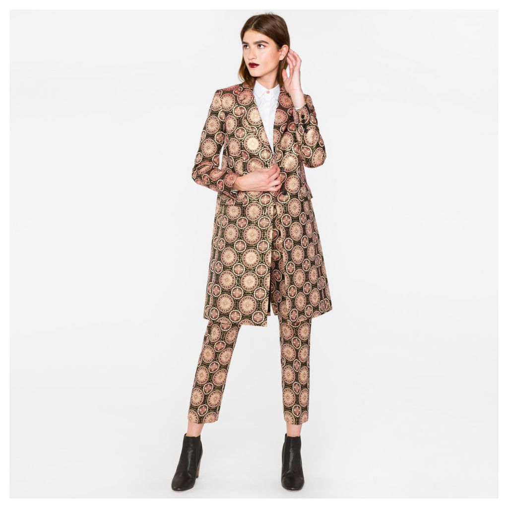 Women's Pink And Gold 'Tapestry' Jacquard Epsom Coat