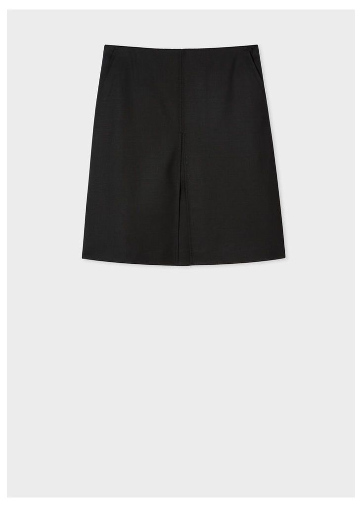 Women's Black A-Line Cotton Skirt