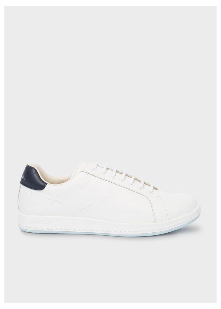 Women's White Leather 'Lapin' Trainers With Embossed Stars