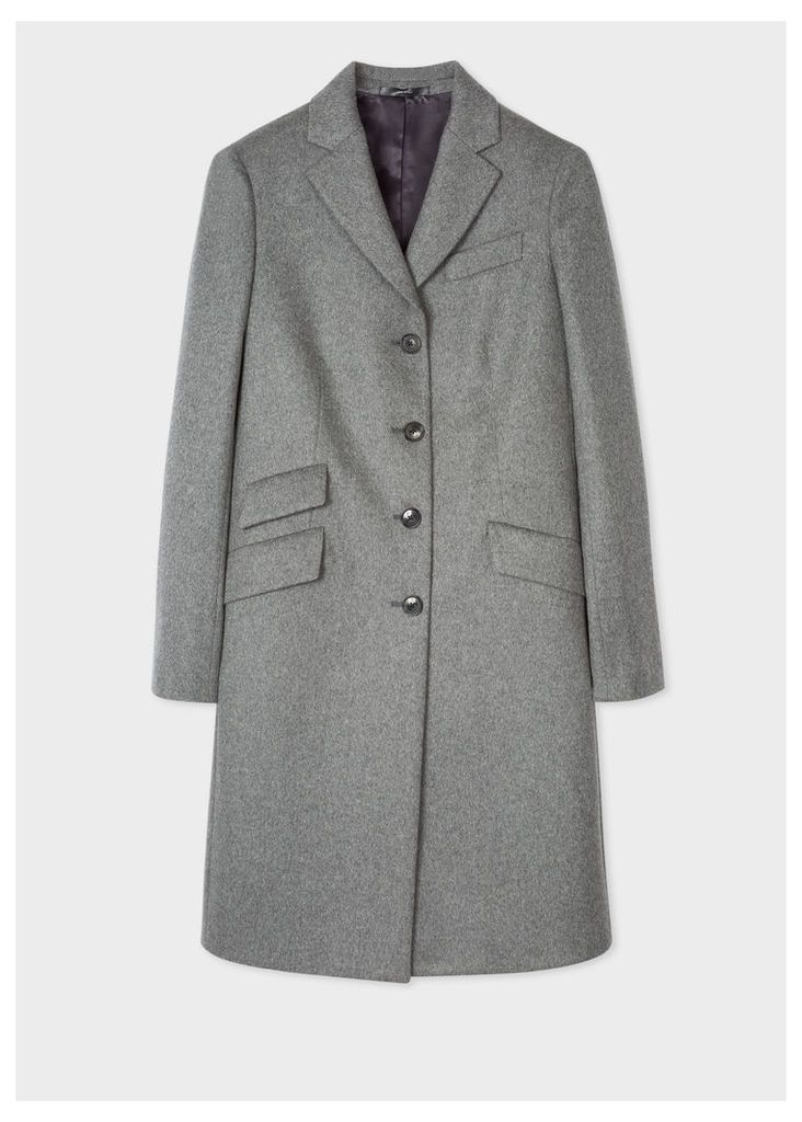 Women's Grey Wool And Cashmere-Blend Epsom Coat