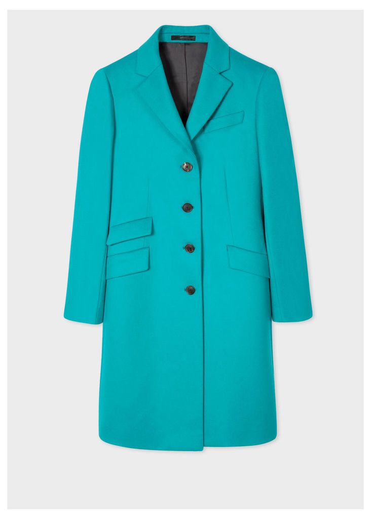 Women's Turquoise Wool And Cashmere-Blend Epsom Coat