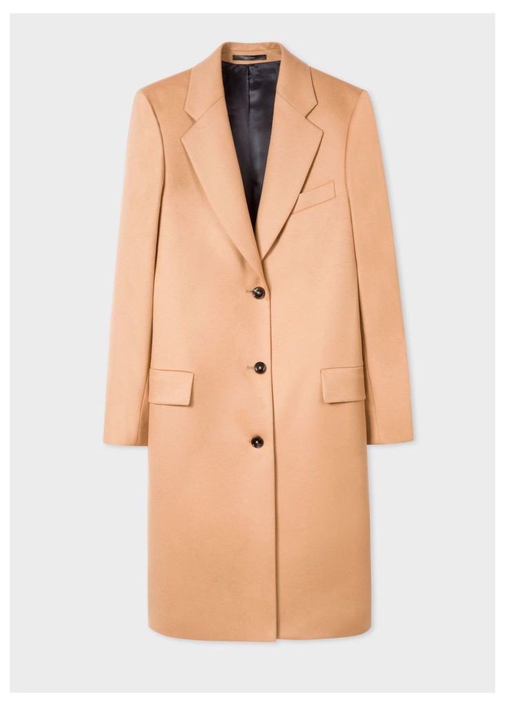 Women's Camel Wool And Cashmere-Blend Epsom Coat
