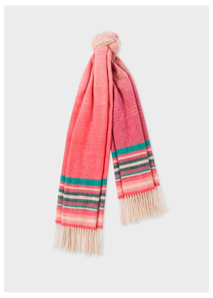 Women's Pink Ombré Lambswool And Cashmere Scarf