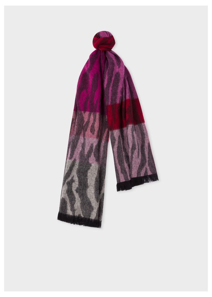 Women's Tonal Red 'Tree Bark' Lambswool And Cashmere Scarf