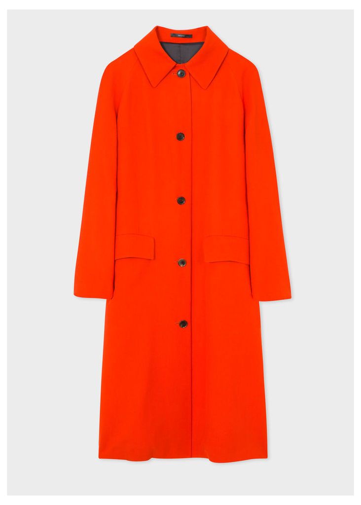 Women's Poppy Red Wool-Blend Coat