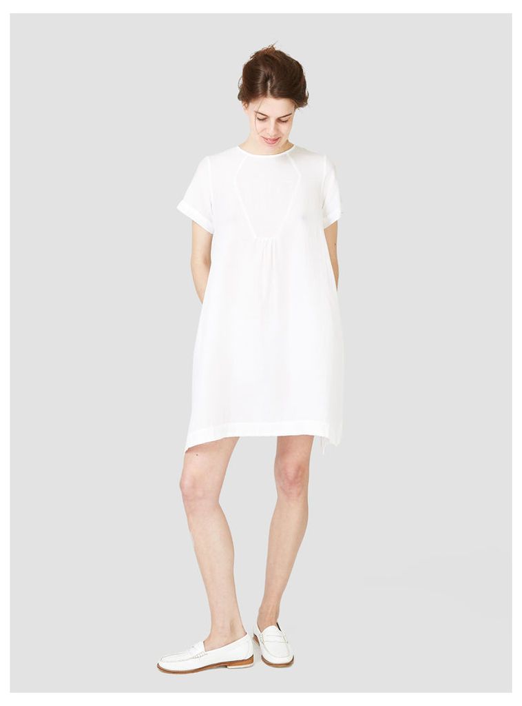 Colenimo Silk Cotton Mix Woad Dress White Womenswear