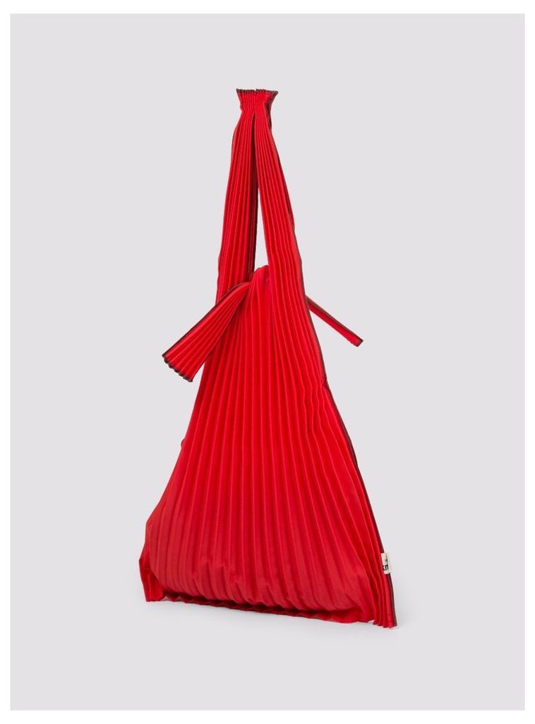 Vertical Pleats Bag S Red