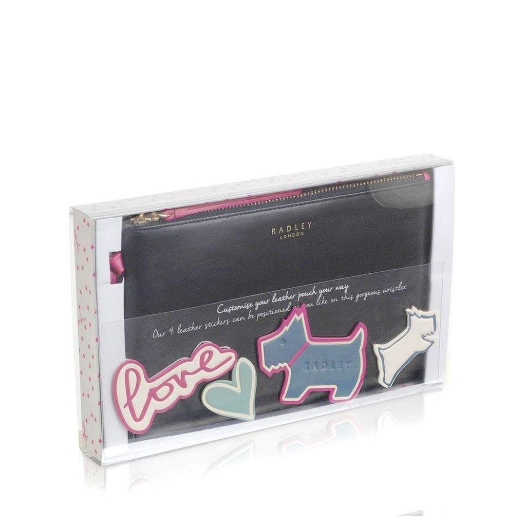 Radley London Love Stuck Medium Zip Pouch with leather stickers
