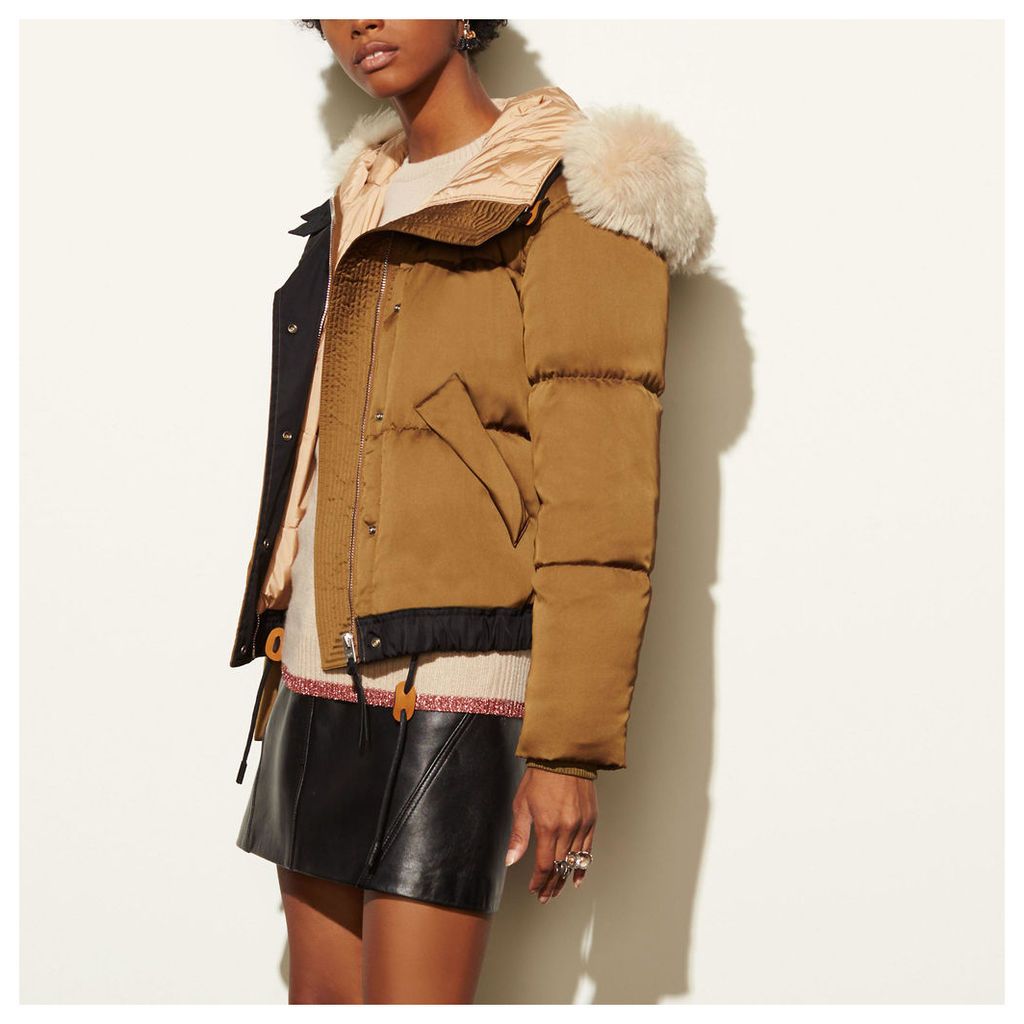 Coach Puffer Jacket With Shearling