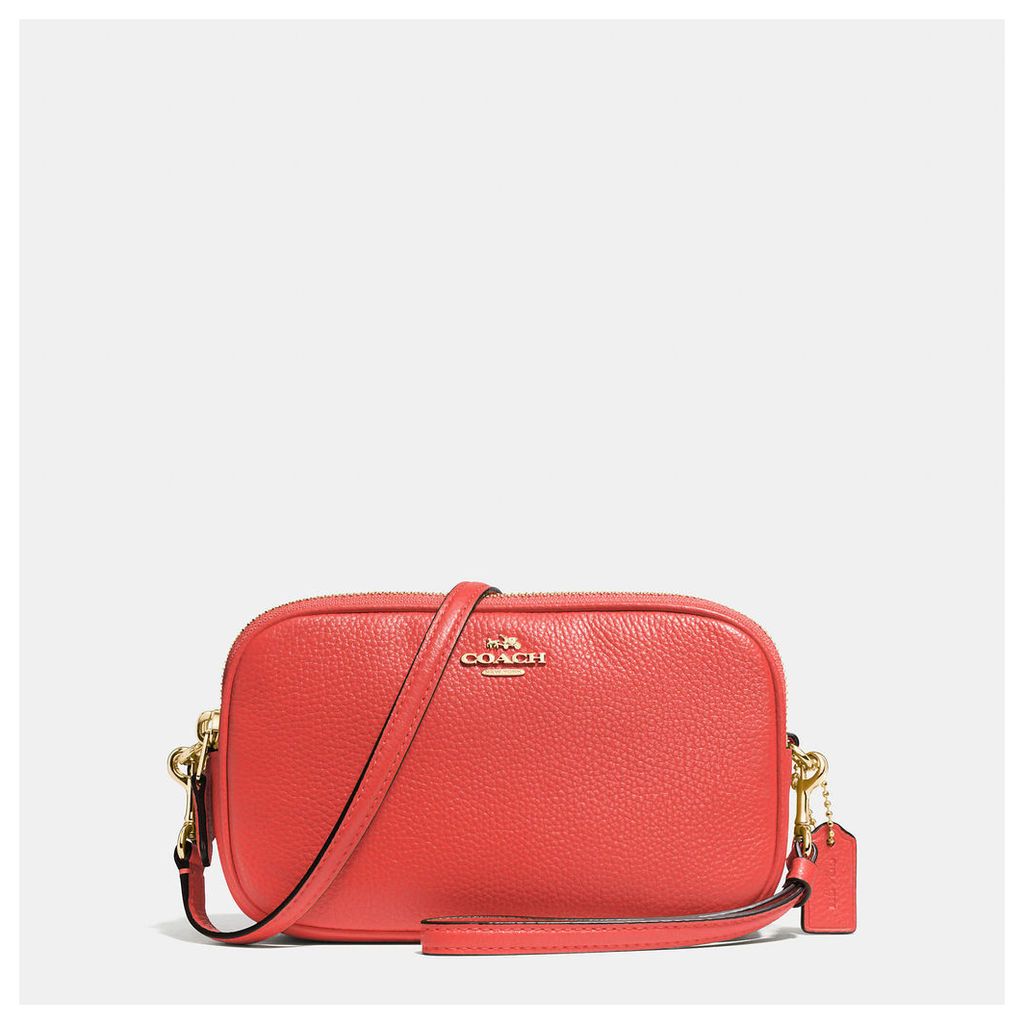 Coach Crossbody Clutch In Polished Pebble Leather