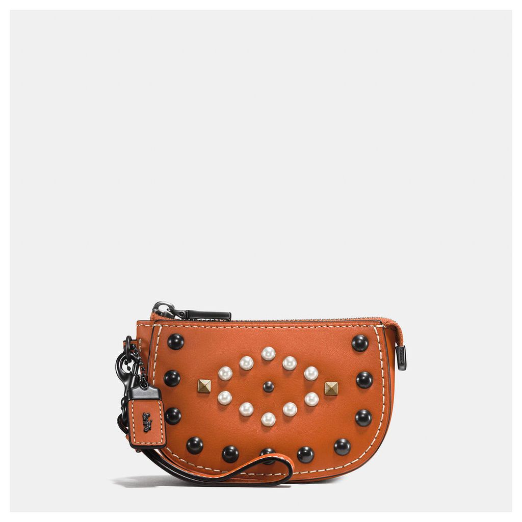 Coach Western Rivets Pouch In Glovetanned Leather
