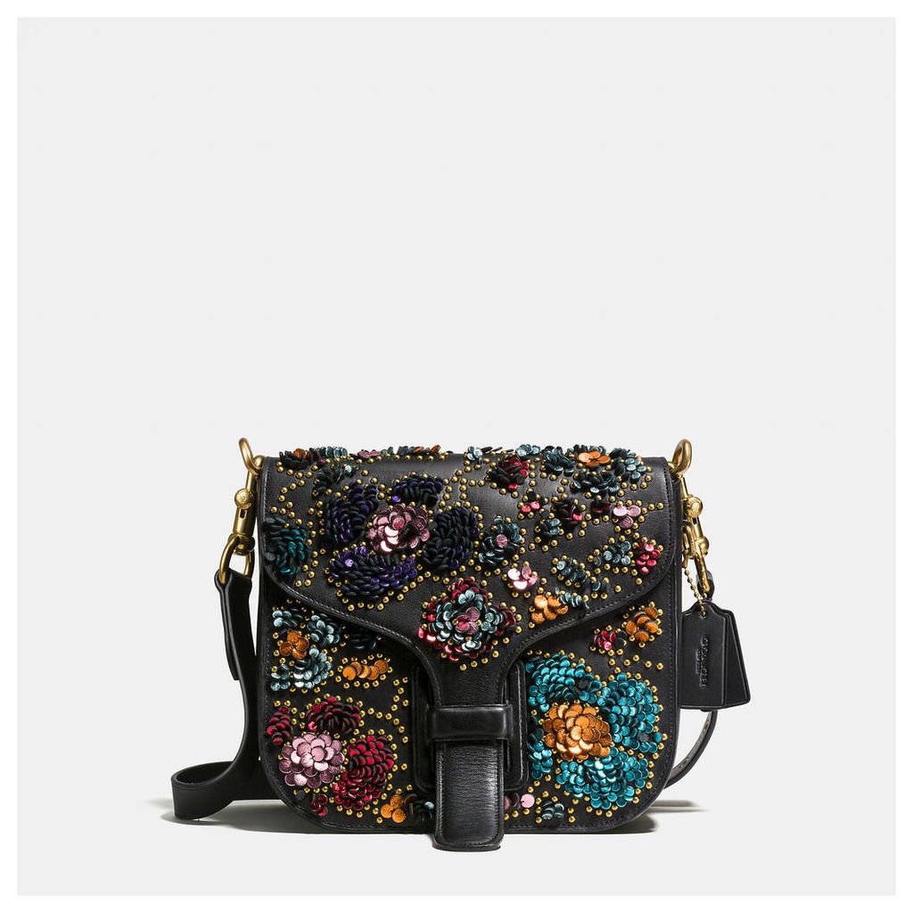 Coach Courier Bag In Glovetanned Leather With Leather Sequins