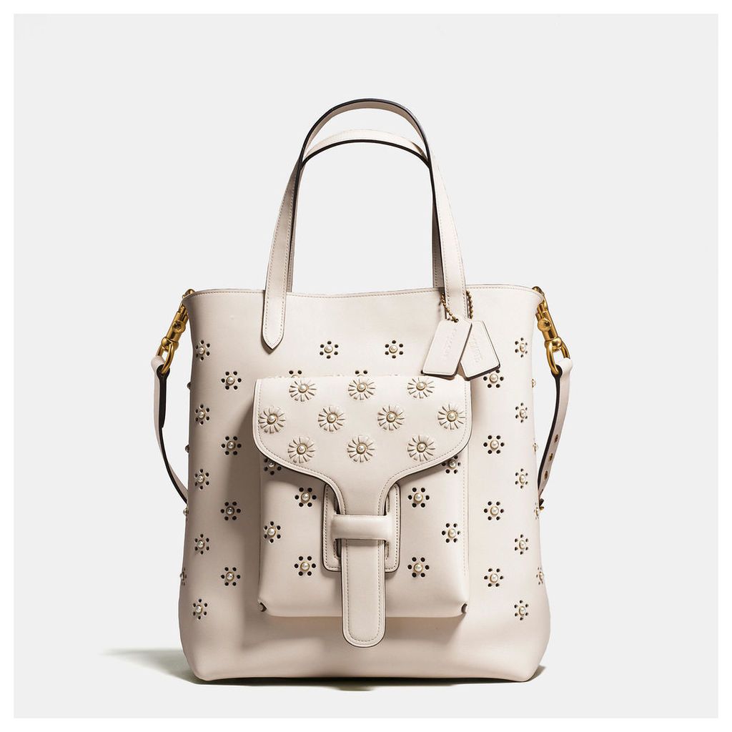 Coach Pocket Tote In Glovetanned Leather With Whipstitch Eyelet