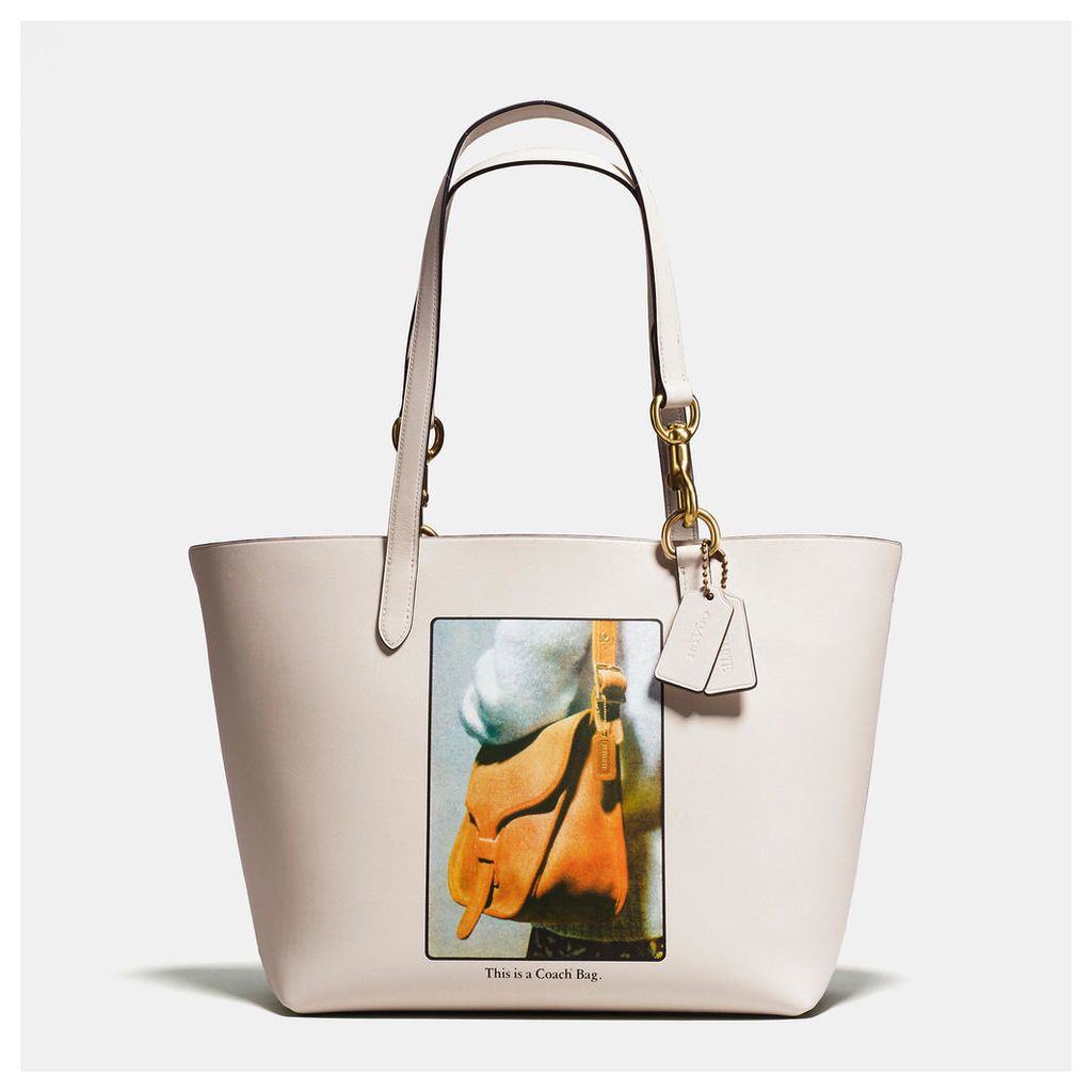Coach Tote In Glovetanned Leather With Archive Print