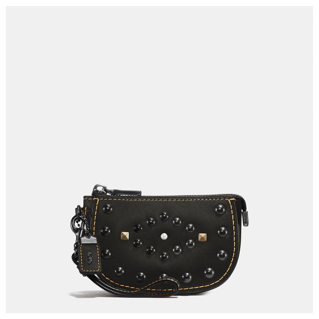 Coach Western Rivets Pouch In Glovetanned Leather