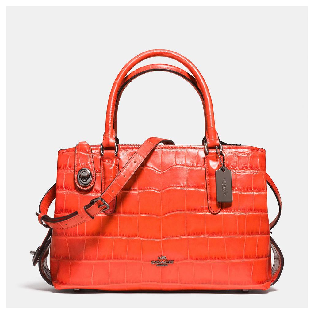 Coach Brooklyn Carryall 28 In Croc Embossed Leather