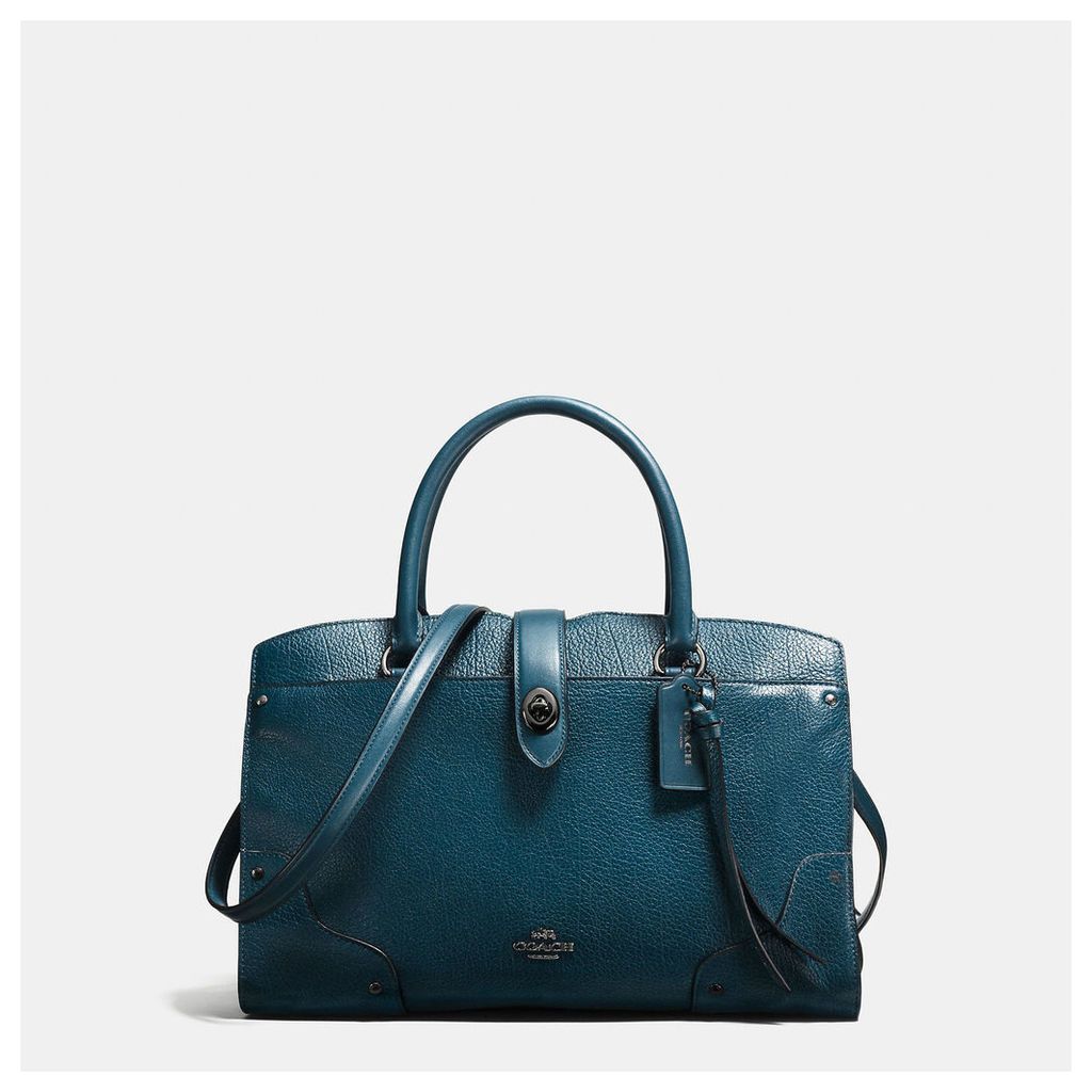 Coach Mercer Satchel 30 In Mixed Leathers With Whiplash Detail