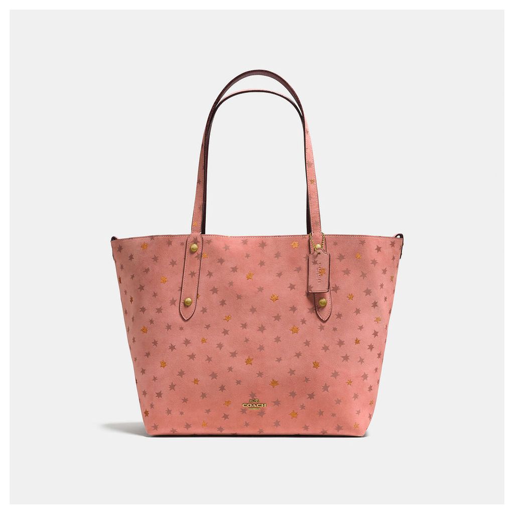 Coach Reversible Large Market Tote With Star Glitter Print