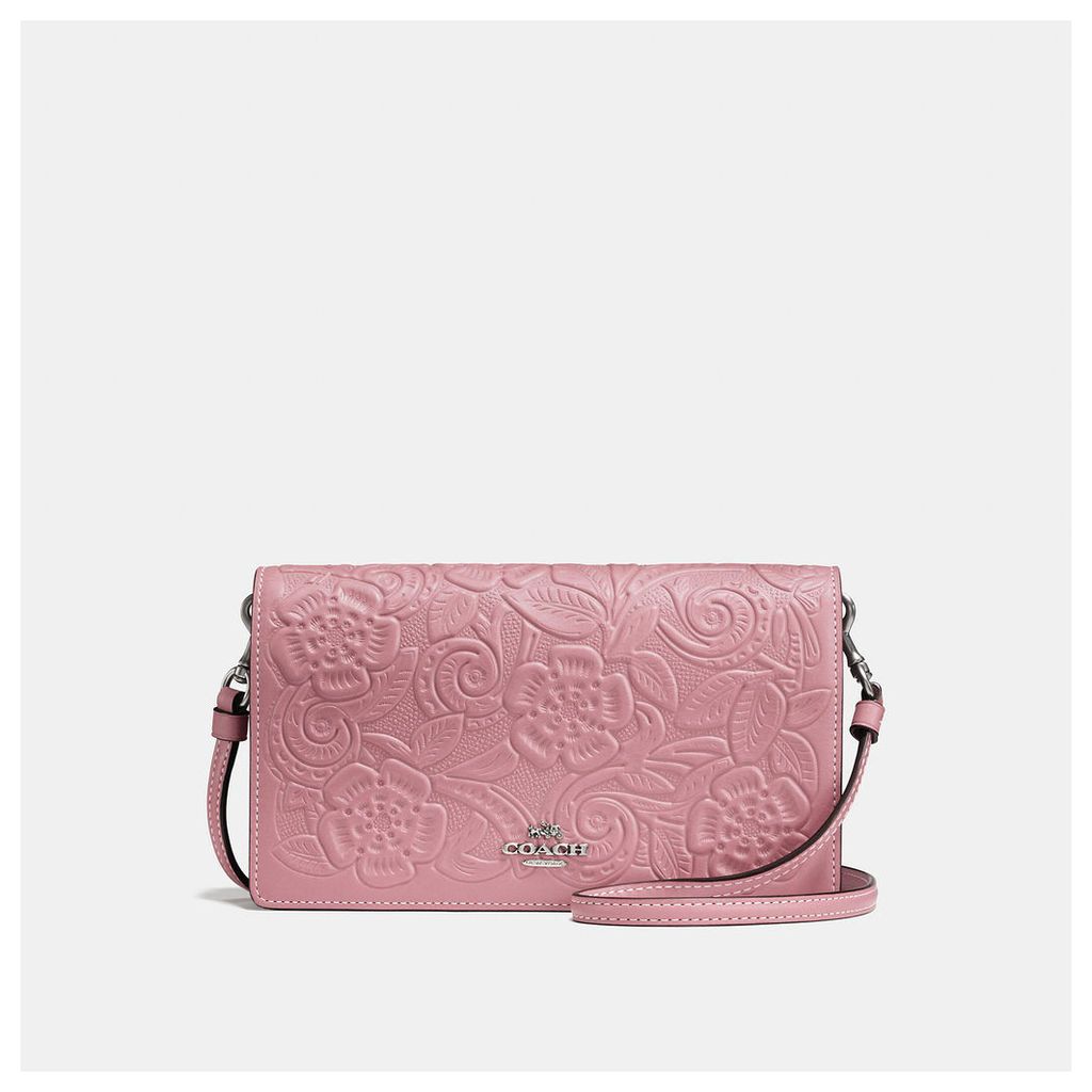 Coach Foldover Crossbody Clutch With Tea Rose Tooling