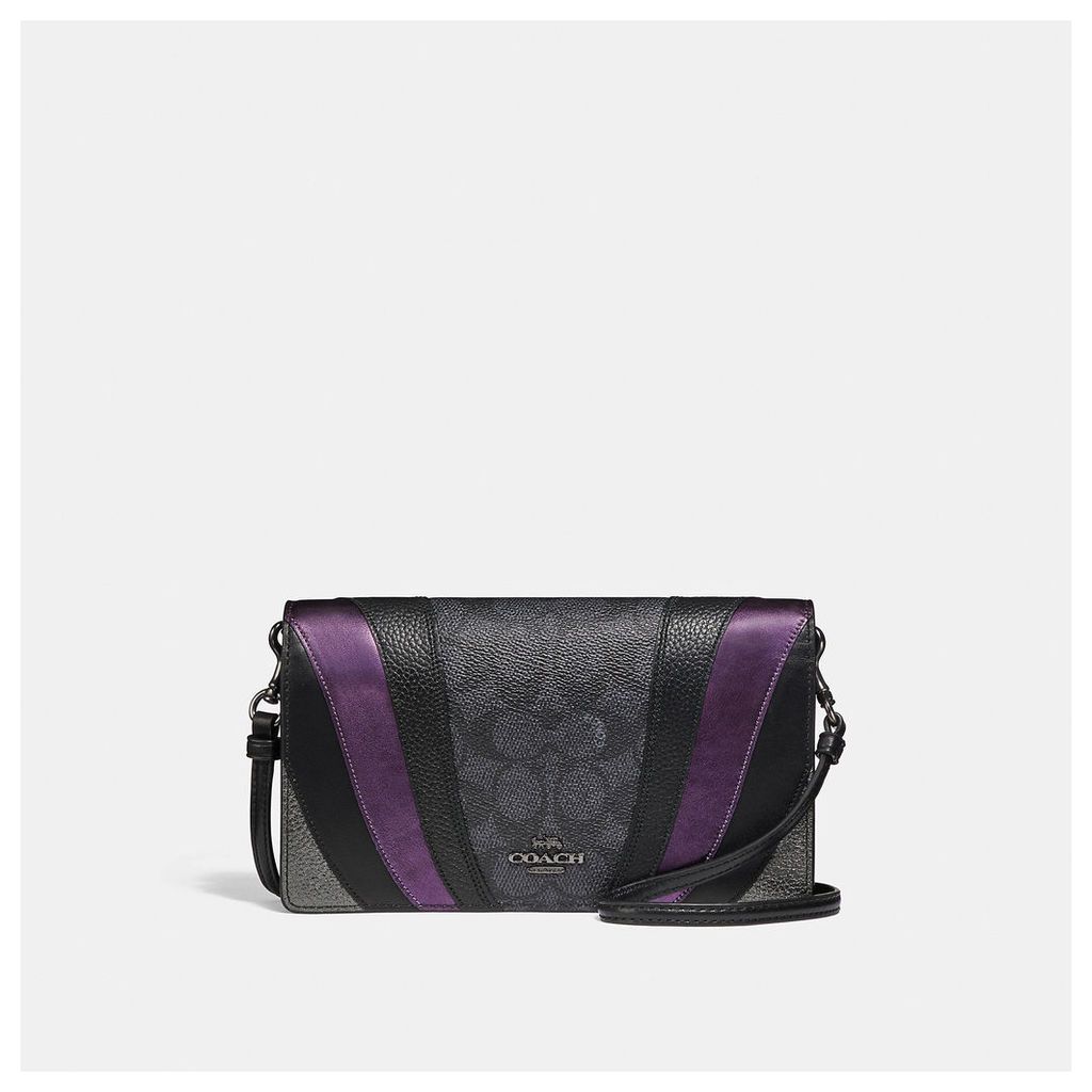 Coach Hayden Foldover Crossbody Clutch In Signature Canvas With Wave Patchwork
