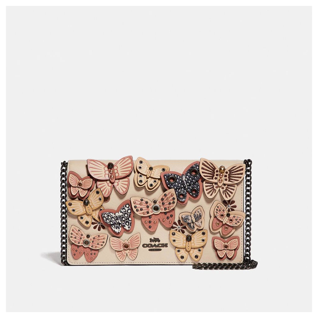 Coach Callie Foldover Chain Clutch With Butterfly Applique