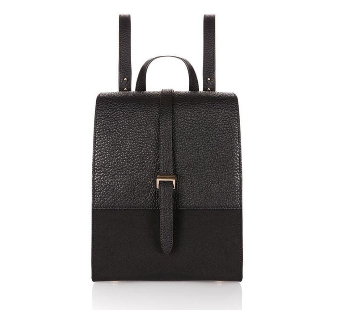 Azzurra Backpack Bag Black & Nylon Contrast