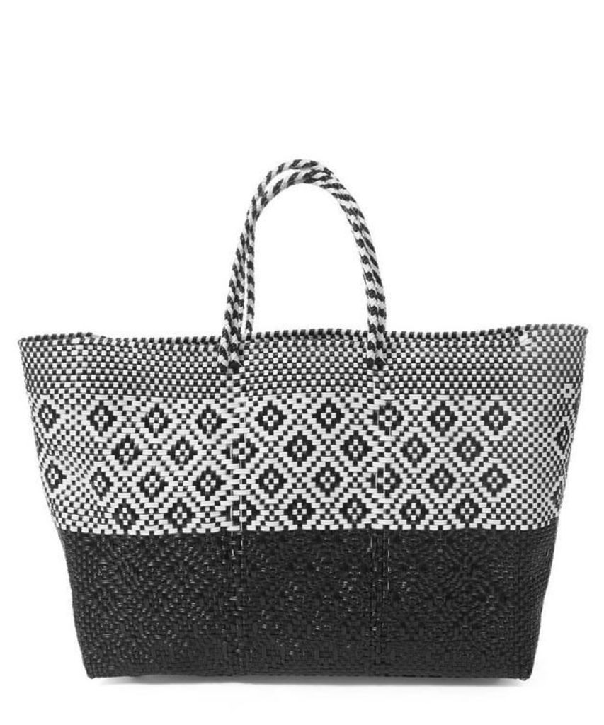 Large Woven Patterned Tote Bag