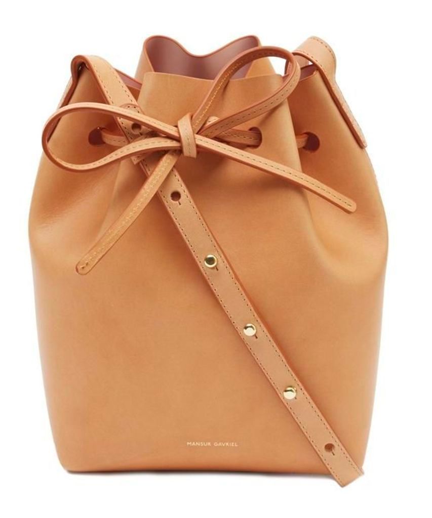 Vegetable Tanned Leather Mini Bucket Bag