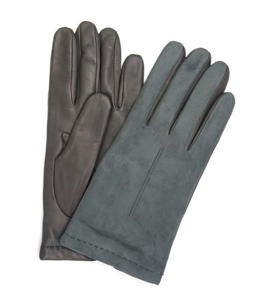 Nappa Leather Suede Top Half-and-Half Gloves