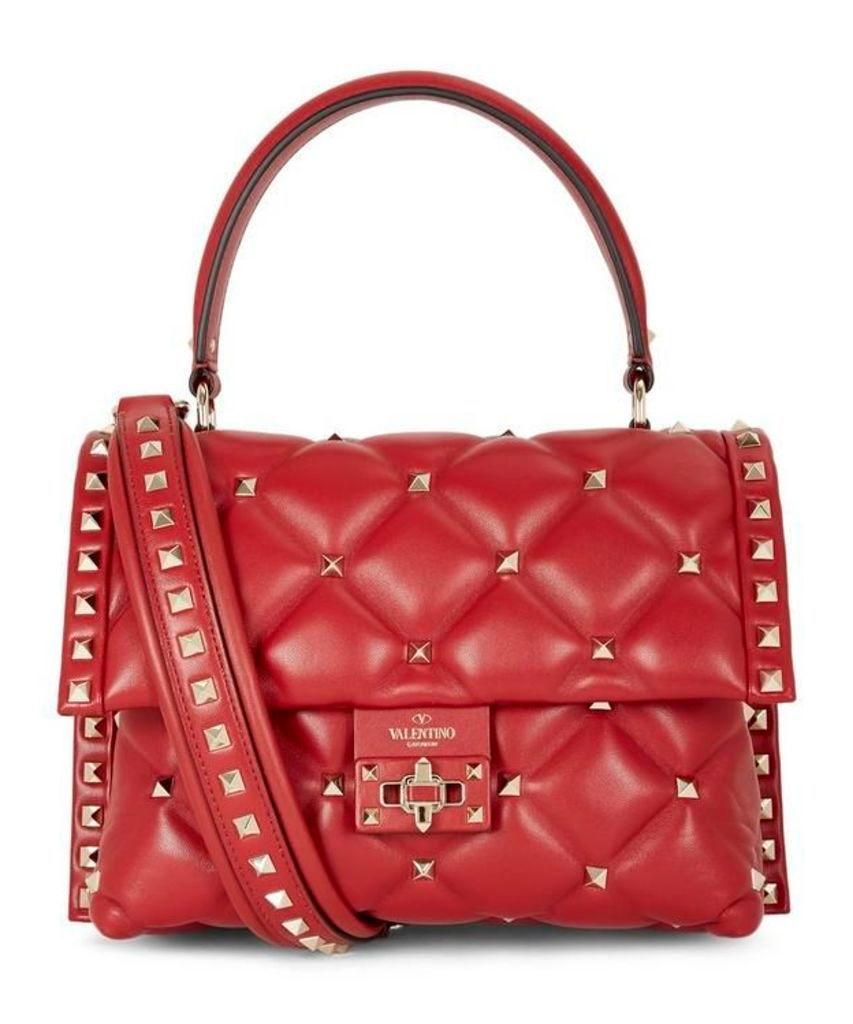 Medium Candystud Top Handle Quilted Leather Bag