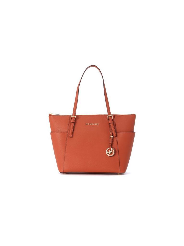 Borsa Tote Michael Kors Jet Set Item In Pelle Saffiano Arancione