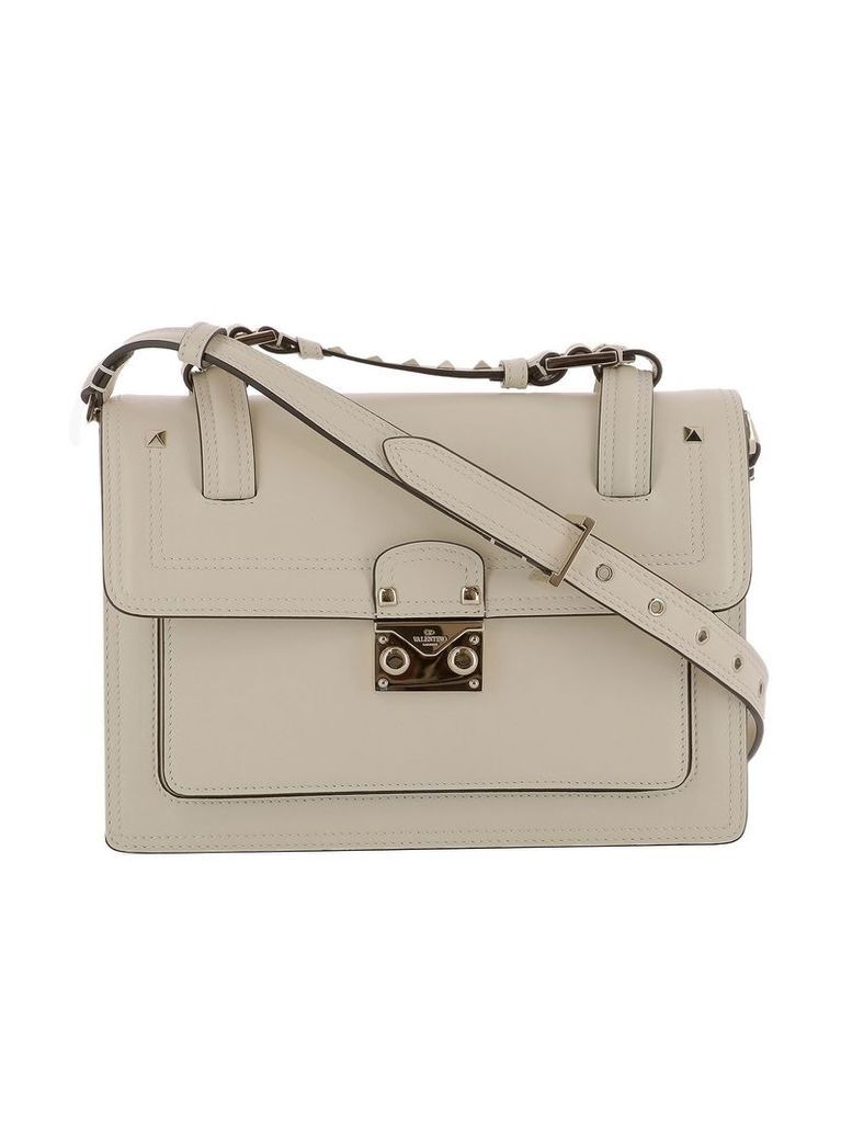 White Leather Handle Bag