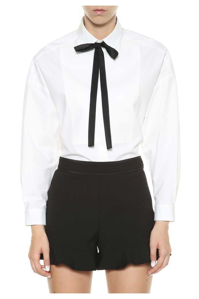 Red Valentino White Shirt With Black Bow