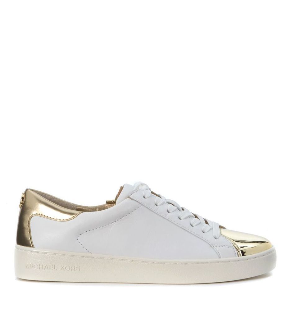 Sneaker Michael Kors Frankie In White And Gold Leather