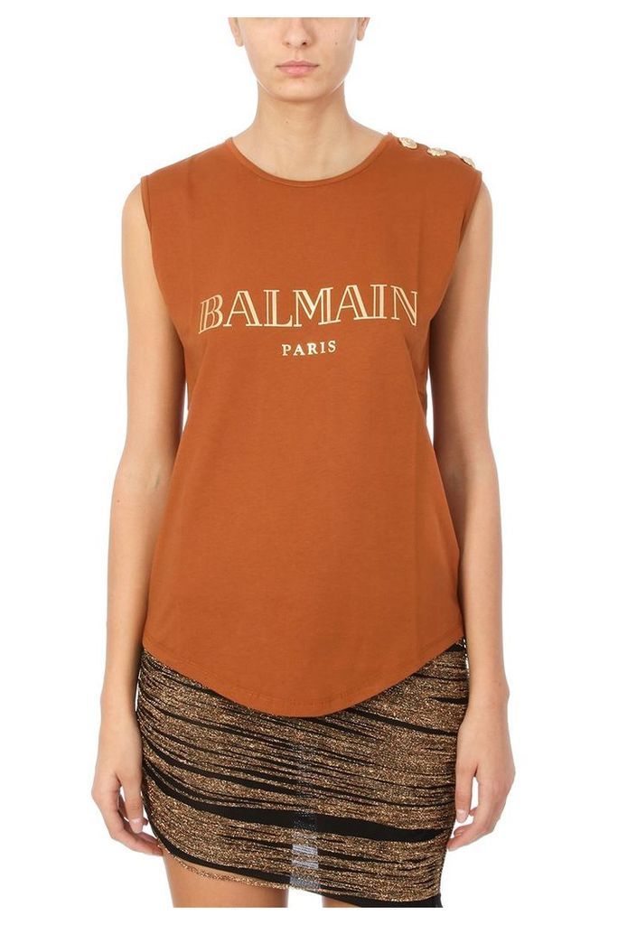 Balmain Logo Print Topwear