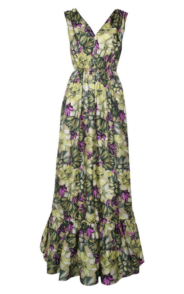 MSGM Floral-print Silk Gown