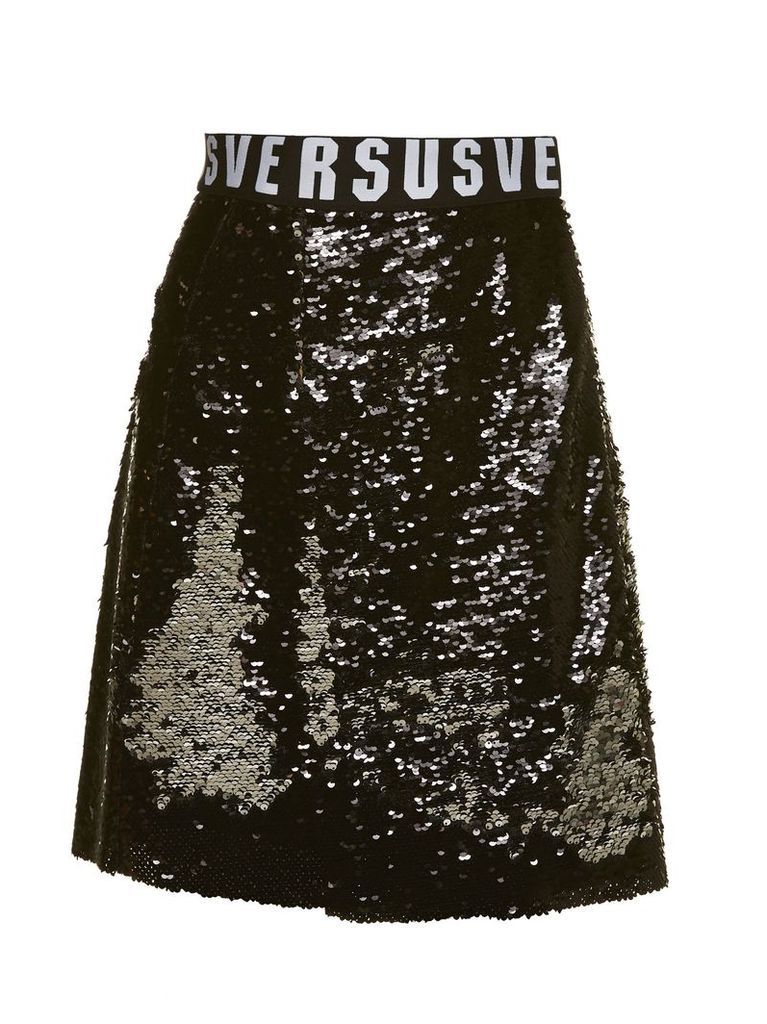 Versus Versace All Over Sequin Flared Skirt