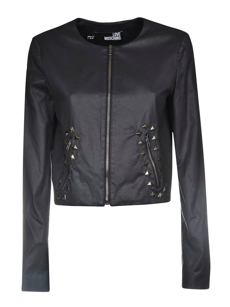 Love Moschino Studded Leather Jacket