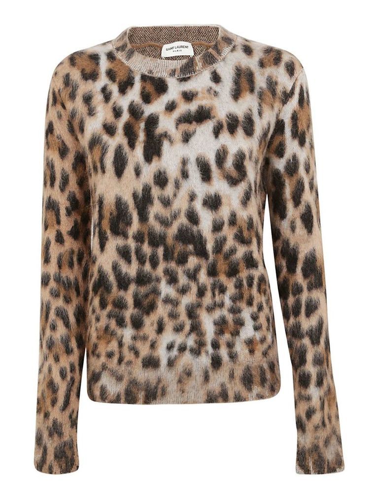 Saint Laurent Leopard Motif Sweater