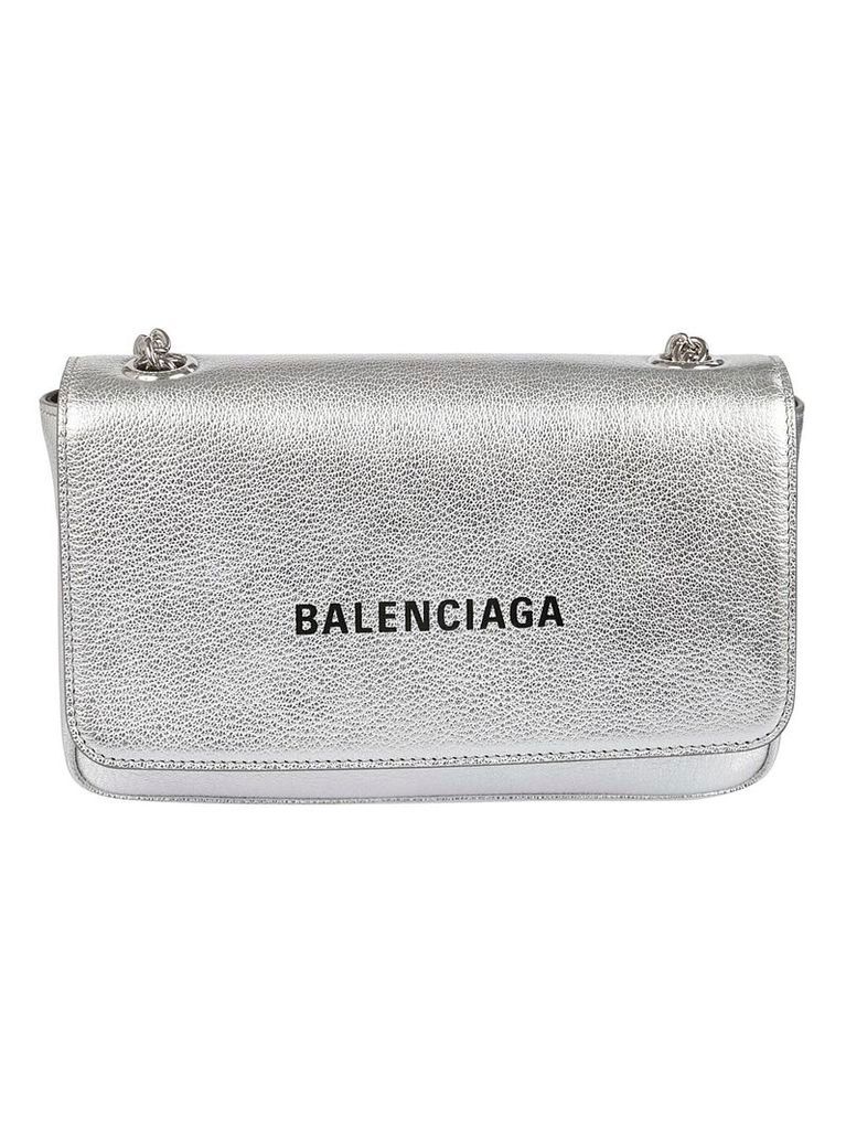 Balenciaga Mini Logo Print Shoulder Bag