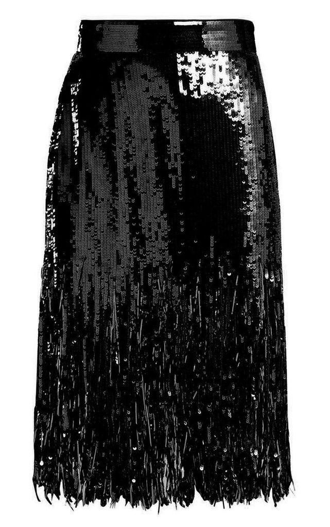 MSGM Fringed Sequinned Skirt