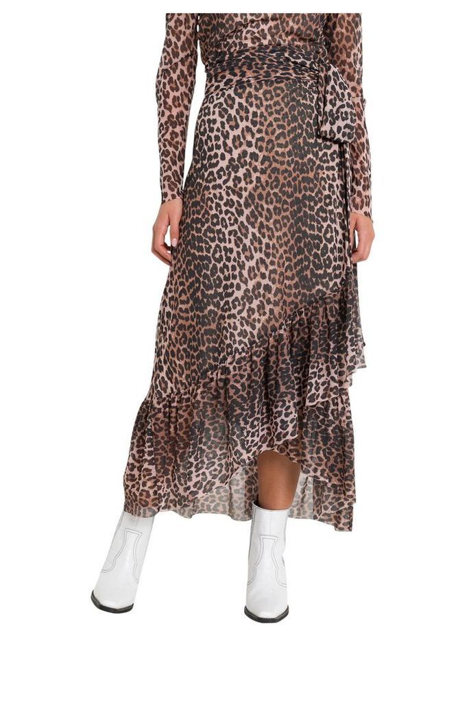 Ganni Leopard Motif Wrap Skirt