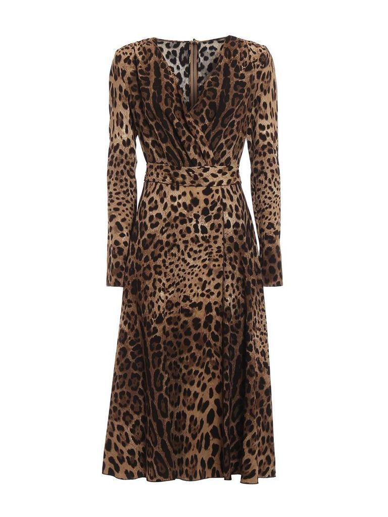 Dolce & Gabbana Leopard Flared Dress