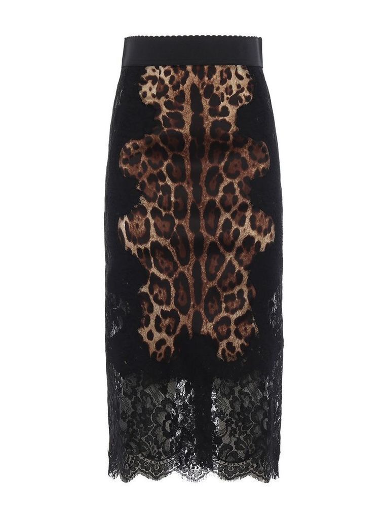 Dolce & Gabbana Leopard Print Pencil Skirt