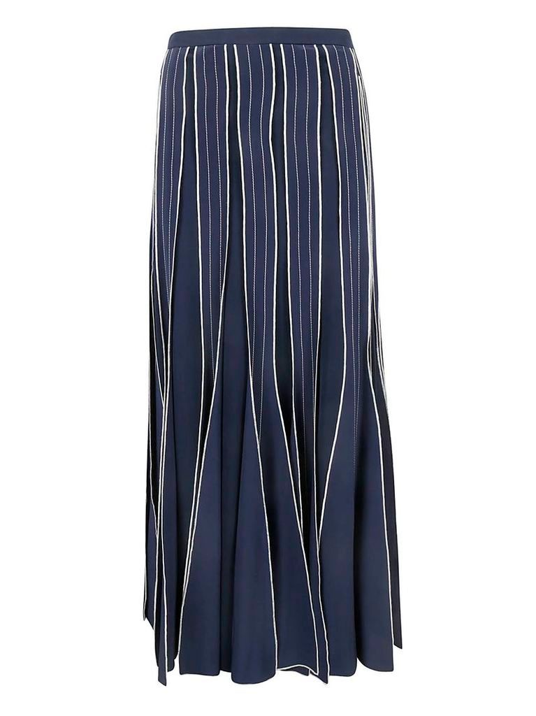 Tory Burch Pleated Embroidered Skirt