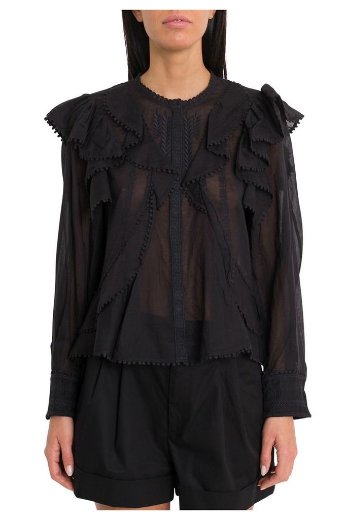 Isabel Marant Étoile Alea Shirt With Furrles And Embroideries