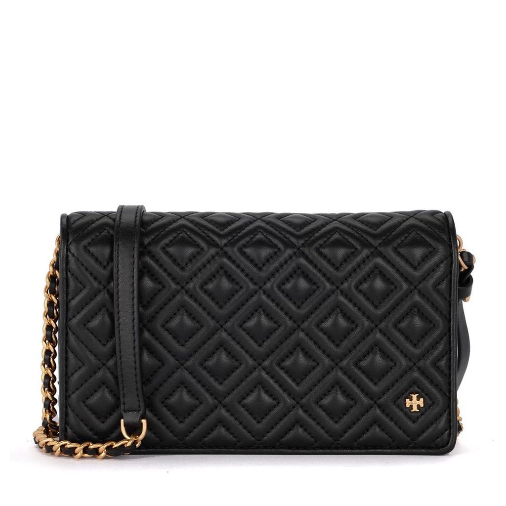 Tory Burch Fleming Black Quilted Leather Pochette