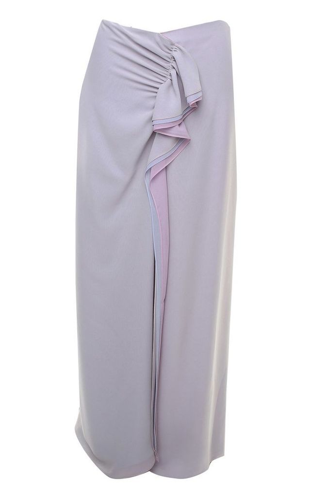 Giorgio Armani Draped Silk-georgette Midi Skirt