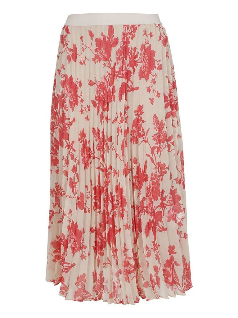 Semicouture Pleated Floral Print Skirt