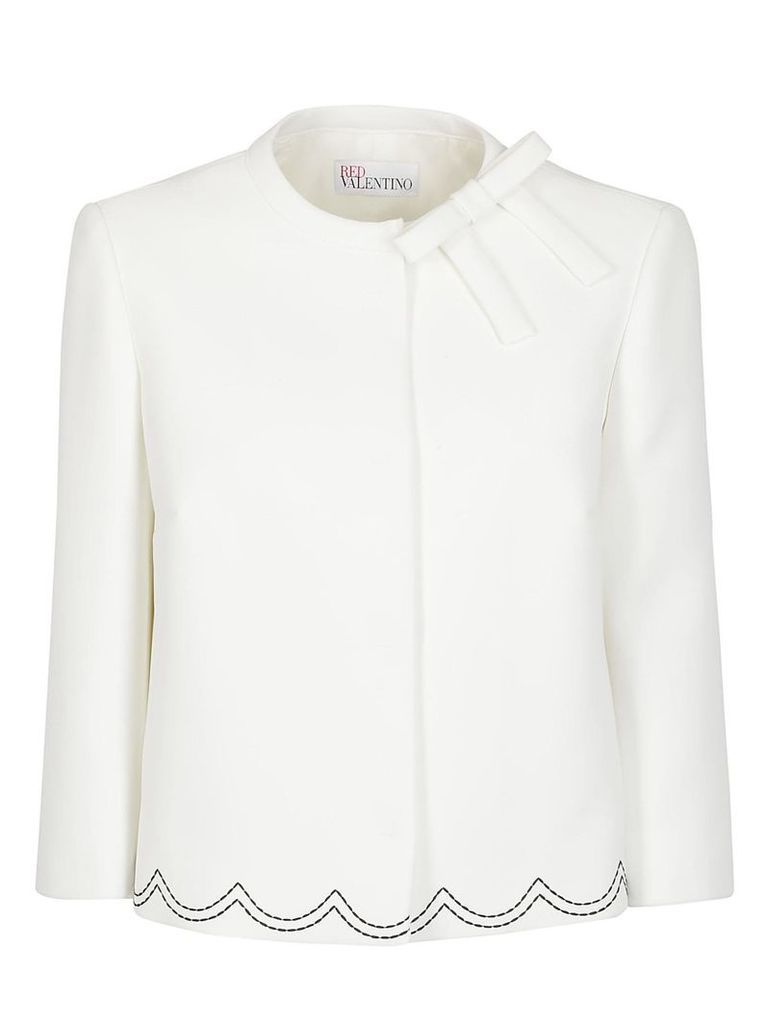Red Valentino Scalloped Embroidered Blouse